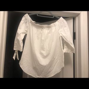 Off shoulder white top
